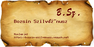 Bozsin Szilvánusz névjegykártya